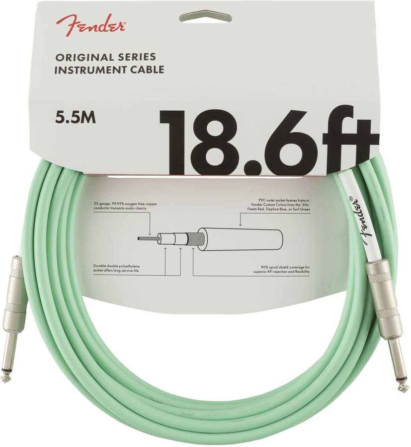 Cable para Instrumentos FENDER Original Series Jack/Jack Surf Green (5,5 m)