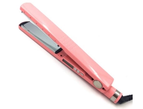 Plancha de pelo de cerámica con plancha plana de titanio 3 en 1, herramienta de peinado, color rosa BISBISOUS