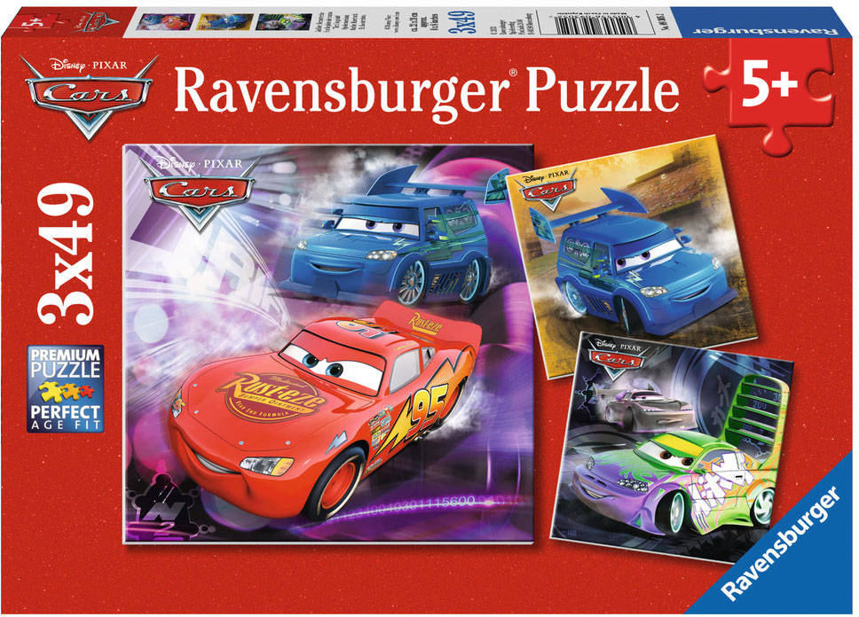 Conjunto de 3 Puzzles RAVENSBURGER Disney - Cars (49 Piezas)