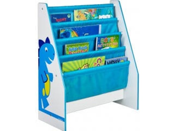 Worlds Apart Dinosaurier regal für kinderbücher estantería infantil con diseño mdf blanco y azul 60.00x51.00x23.00 cm 470die