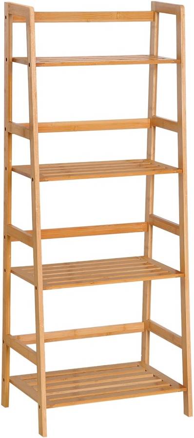 Estantería De 4 niveles escalera baño librería organizador homcom natural 48x30x119 833464 bambu 48 30 119