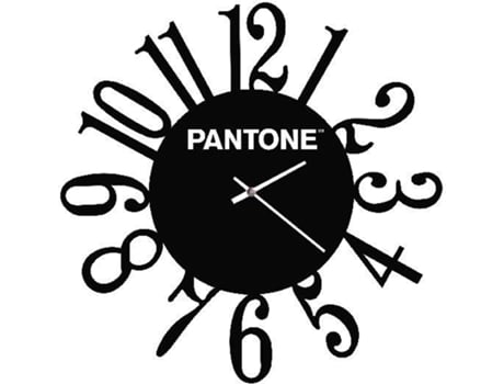 Reloj De Pared pantone by homemania hio8681847184041 negro y blanco metal 40x015x40 cm