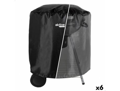 Barbacoa portátil plegable rectangular negra 45x29x30 cm Aktive