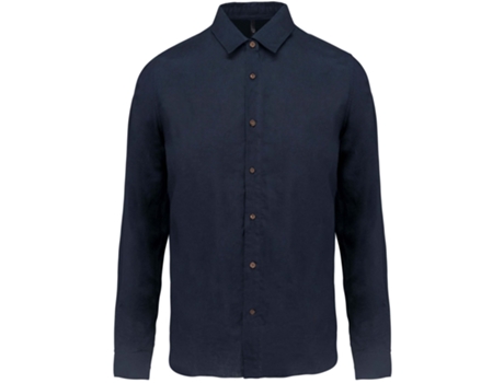 Camisa KARIBAN Algodón Hombre (L - Azul)