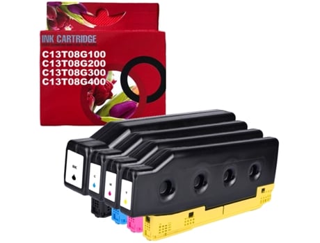 Toner T08G1 T08G2 T08G3 T08G4 pack 4 tintas compatible con Epson WorkForce Enterprise AM-C4000 GENÉRICO