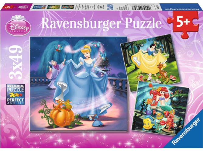 Conjunto De 3 puzzles ravensburger disney princess 49