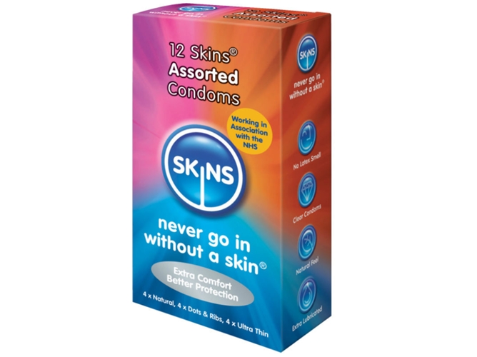 Skins Preservativos Natural Fino Puntos & Estrias 12uds