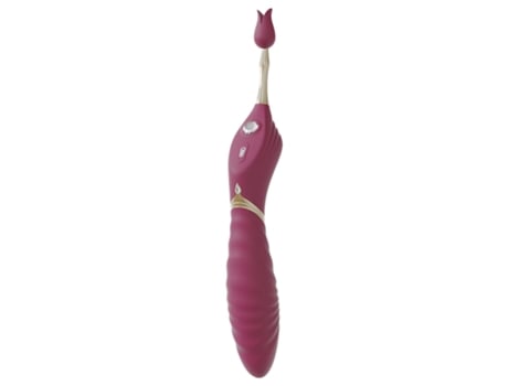 Vibrador de masaje de silicona de doble cabezal de 10 frecuencias para mujeres (púrpura) VEANXIN