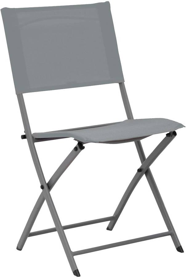 Silla de Jardín 7H SEVEN HOUSE Amaia (Gris Claro - Acero y Textilene - 38,5x50x84 cm)