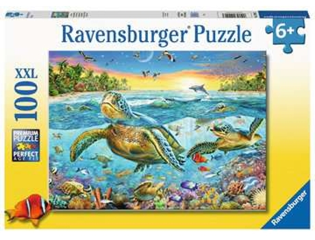 Puzzle RAVENSBURGER Swim with Sea Turtles XXL rompecabezas 100 pieza(s) Flora y fauna