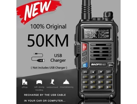 81F6F4 2021 nuevo UV-S9 más potente 10W 50Km portátil de largo alcance Walkie Talkie transceptor de Radio para Euro-X negro