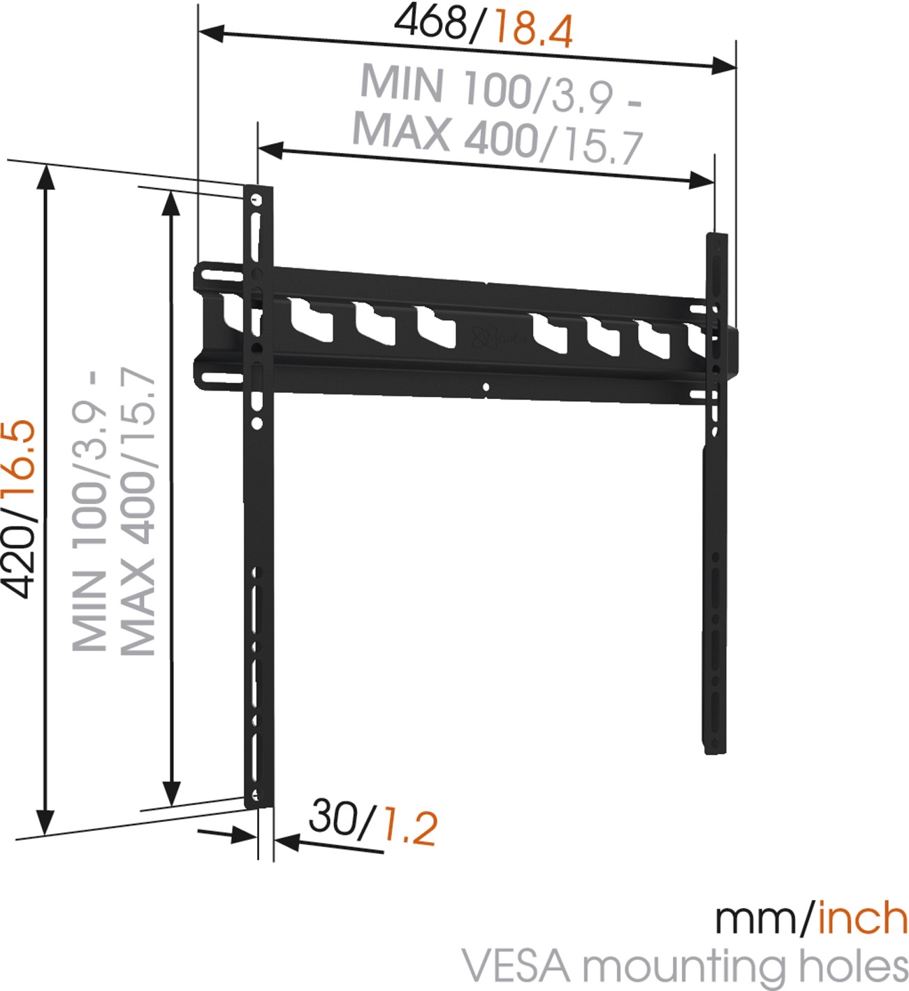 "Soporte de Pared para TV VOGELS MA3000-B1 (Fijo - de 32"" a 55"" - Hasta 60 kg)"