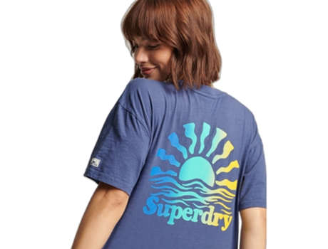 Camiseta de Mujer SUPERDRY Azul (S)