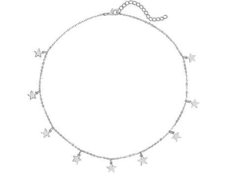 Collares de estrellas para mujeres collar de gargantilla estrella ajustable (plata)