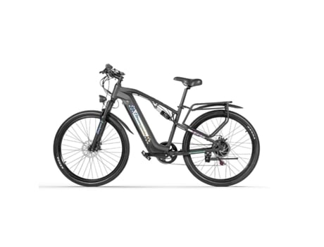 Bicicleta eléctrica negra SHENGMILO S26 de 27,5 pulgadas para hombre (velocidad máxima: 42 km/h - alcance: 90 km)