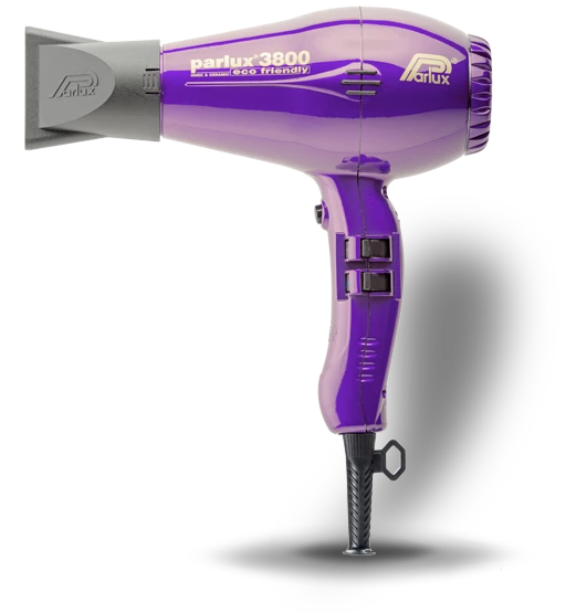 Secador de pelo ECELEN Parlux3800 púrpura Profesional ión cerámica secador de cabello Eco-Friendly (1600 W - 3 Niveles de temperatura)