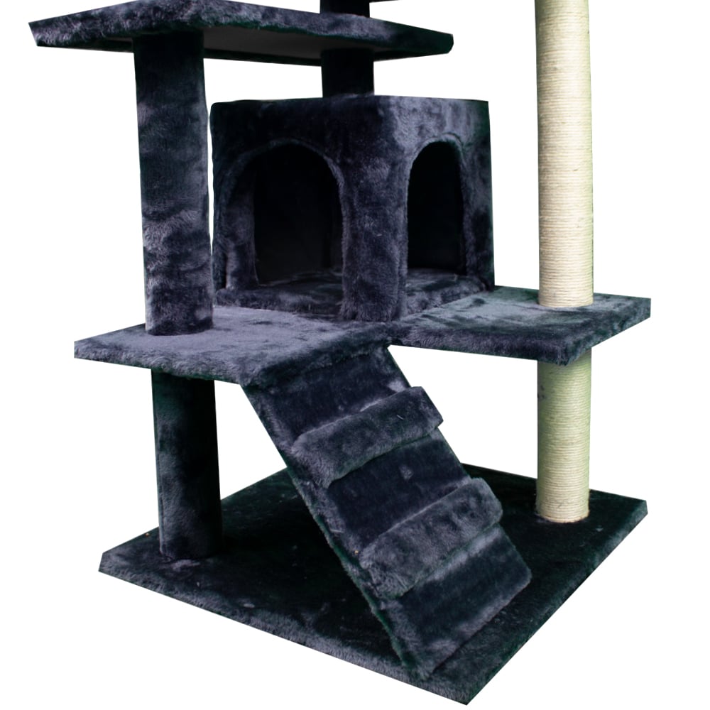 Árbol Rascador para Gatos MOBICLINIC Grande Rascagatos 3 Alturas 50X50X132 cm Gris Tico Soporta 10 Kg