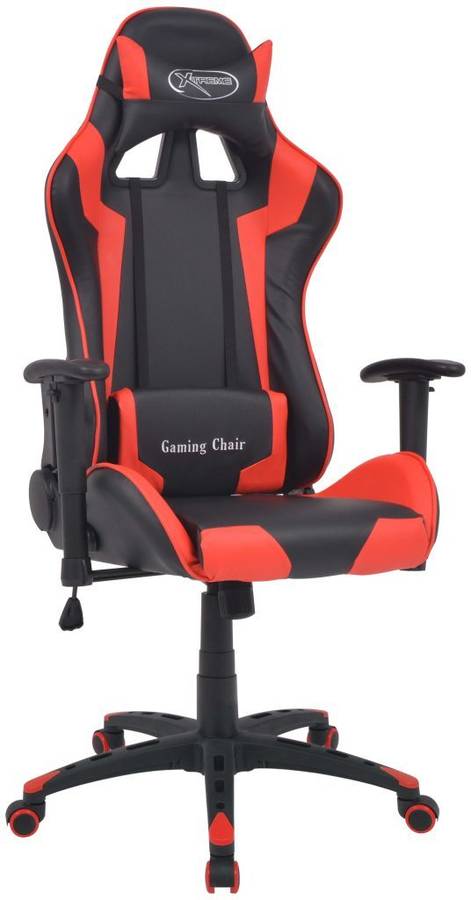 Silla De Escritorio reclinable racing cuero artificial roja vidaxl gaming corrida piel