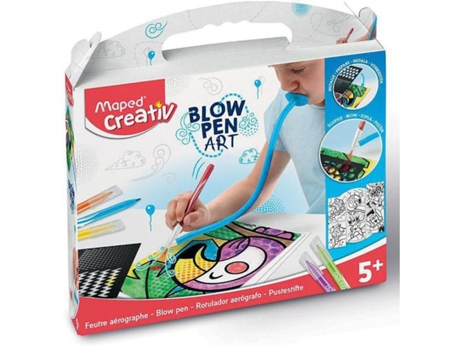 Maped Creativ Rotuladores para puste blow pen pop art – con plantillas de spühy pintura. 846715 colormodelo surtido el