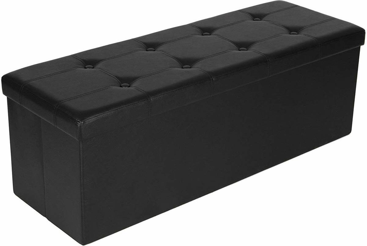 Reposapiés KINGSO KS-B1 (Negro - MDF y Tejido - 110x38x38 cm)