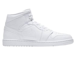 Zapatillas Deportivas Air Jordan 1 Mid NIKE Hombre (Blanco - Cuero Natural -44)