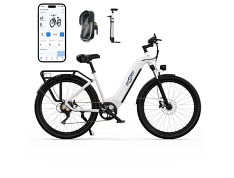 Bicicleta Eléctrica ONESPORT OT05 36V 250W 18.2Ah 25km/h 27.5*2.25 Sensor de Par Freno de Disco Hidráulico 120KM Max Blanco