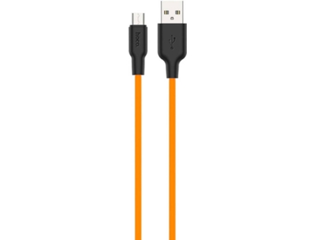 Cable HOCO X21 Plus (USB - 0.25 M - Negro y Naranja)