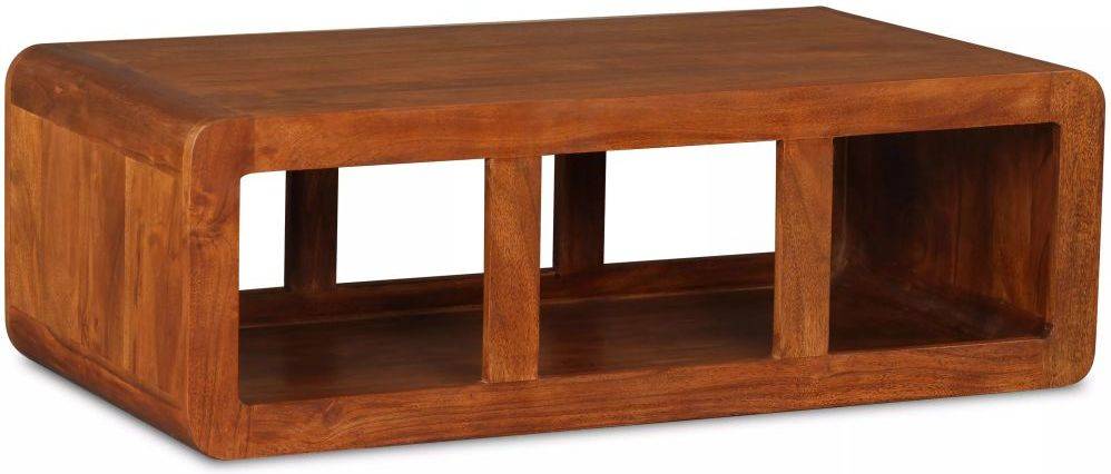 Mesa de Centro ART PLANET Madera Maciza Marrón (90x50x30cm)