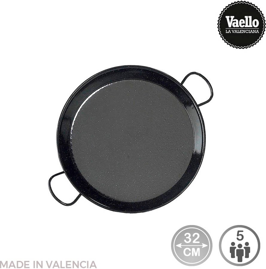 Sartén VAELLO esmaltada por Inducción Y Vidrio Cerámico Ø32Cm (5 porciones).