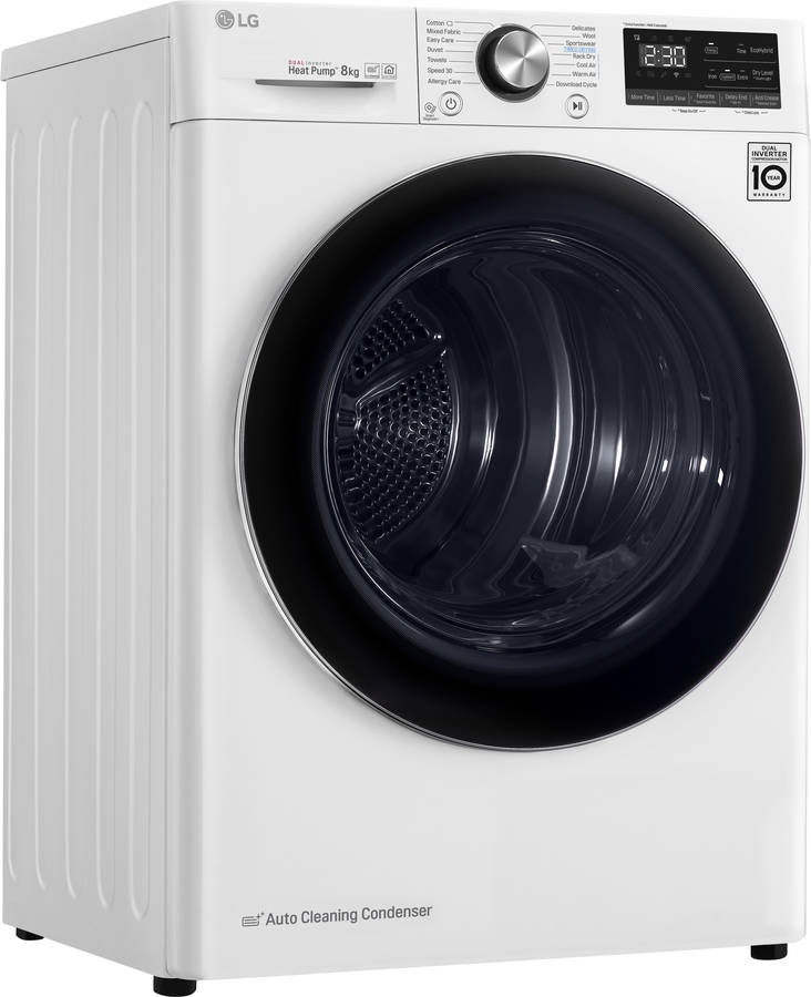 Secadora LG RC80V9AV2W (8 kg - Bomba de Calor - Blanco)