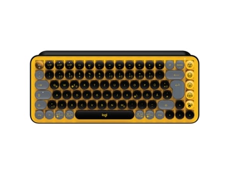 LOGITECH POP Keys Wireless Mechanical Keyboard With Emoji Keys teclado Bluetooth QWERTZ Alemán Negro, Gris, Amarillo