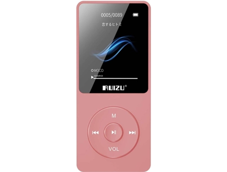 Reproductor MP3 RUIZU RUIZI X02 (16 GB - Autonomía: 80h - Rosa)