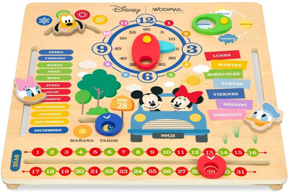 Calendario De Madera mickey woomax disney juguete edad 5 años 30 3.5