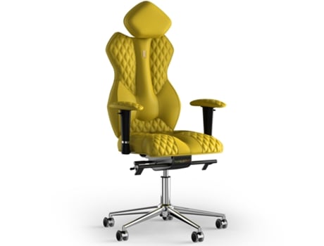 Silla de Oficina KULIK SYSTEM Royal Stitching PU Cuero (Amarelo -130x50x50cm)