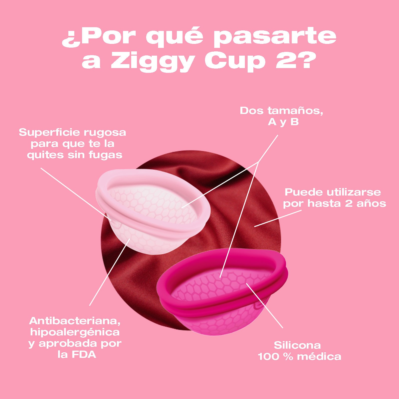 Copas Menstruales Disco Menstrual Intimina Ziggy Cup 2 (Reutilizable - Ultrafino - Talla A)