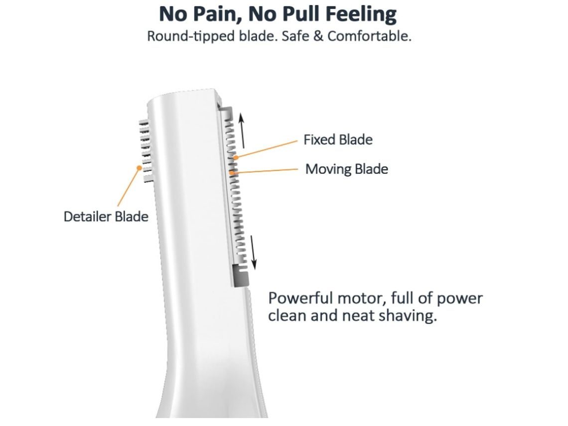 Afeitadora eléctrica indolora para mujer, depiladora Facial para mujer,  cara, cuerpo, brazos, piernas, Bikini blanco BISBISOUS