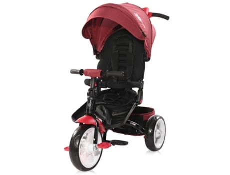 Triciclo evolutivo JAGUAR con capota , asiento giratorio 360º y ruedas EVA red black luxe LORELLI