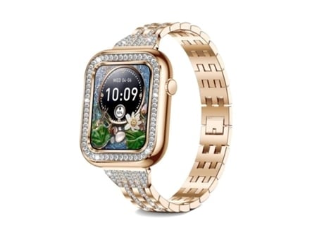 Smartwatch 1.57'' Mujer Bluetooth Llamada con Función Mujer Sueño Ip67 Impermeable Oro AUJEZON