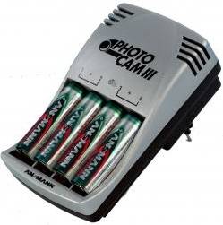 Ansmann Photo Cam iii cargador para 24 baterías nicdnimh o aaa con 4 recargables nimh 2850 mah color plata power