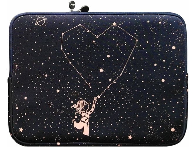 Wondee Funda De hasta 16 con diseño estrellas rosas sobre fonzo azul oscuro acolchada y reforzada cremallera maletin volatil volap002 laptop 15 negra para 3801