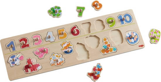 Haba 301961 Puzzle rompecabezas animales niños animals by number 2 años madera melissa y doug chunky