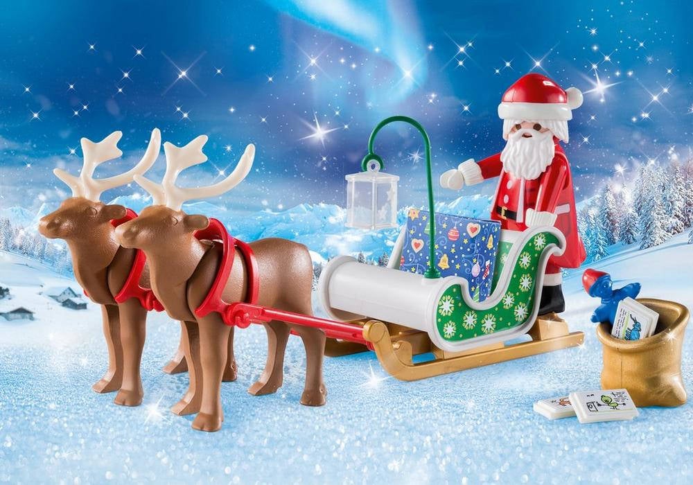 PLAYMOBIL Chrismtmas: Trineo de Papá Noel con renos - 9496 (Edad Mínima: 4 - 23 Piezas)