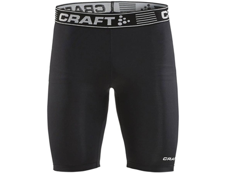 Pantalones Ajustados para Hombre CRAFT Malla Corta Pro Control Compresión Negro para Fútbol (S)