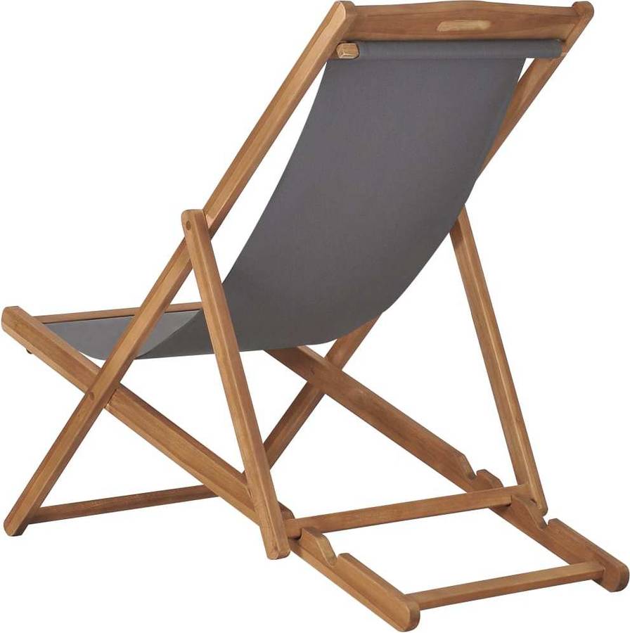 Silla De Playa plegable vidaxl madera maciza teca gris 47415 56x105x96