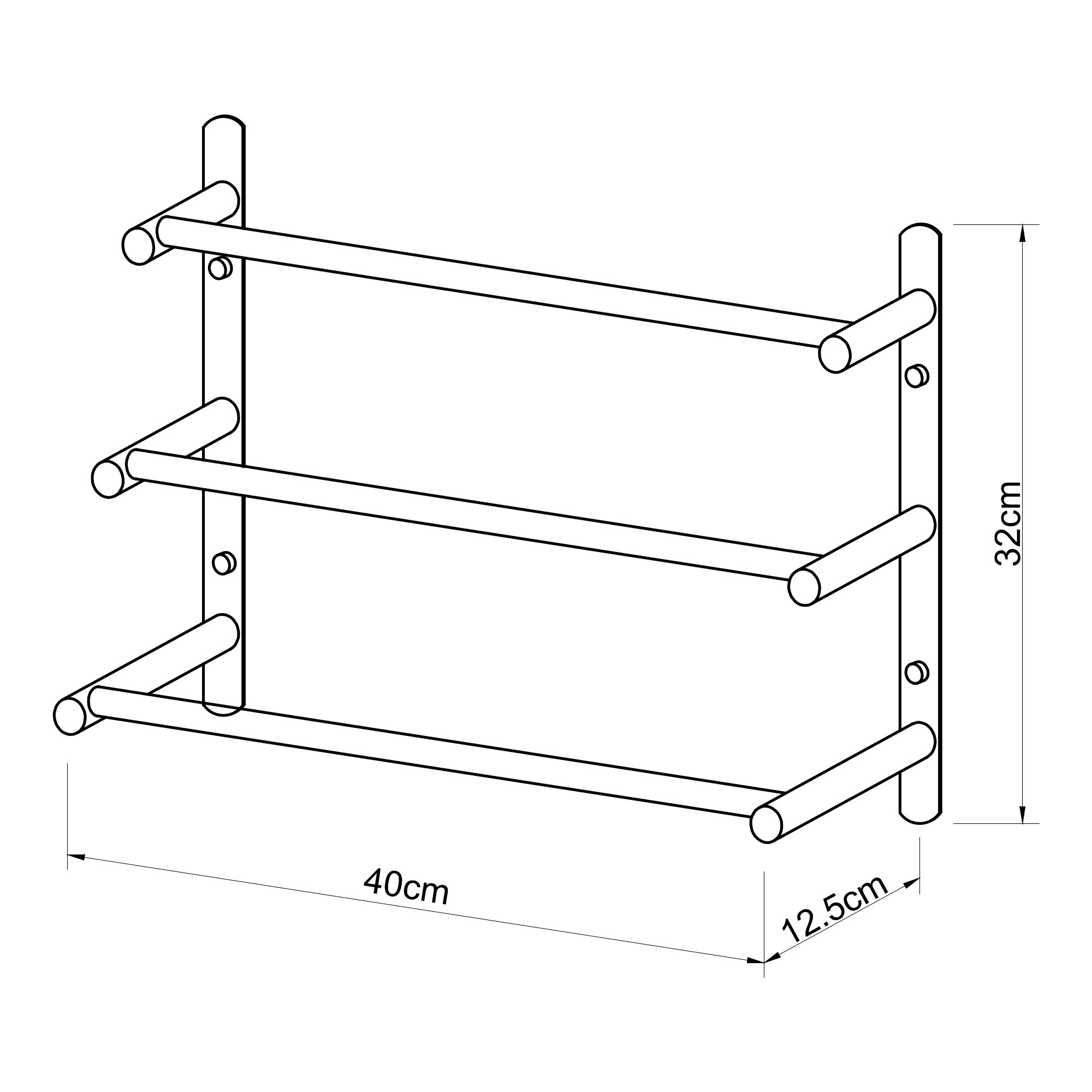 Toallero Baño De Pared Harjavalta De 3 Barras Axero Inoxidable 32 X 40 X 13  Cm - Negro [neu.haus] con Ofertas en Carrefour