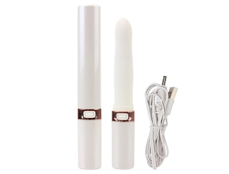 Mini lápiz labial vibrador con 10 modos de vibración para mujer (blanco) VEANXIN