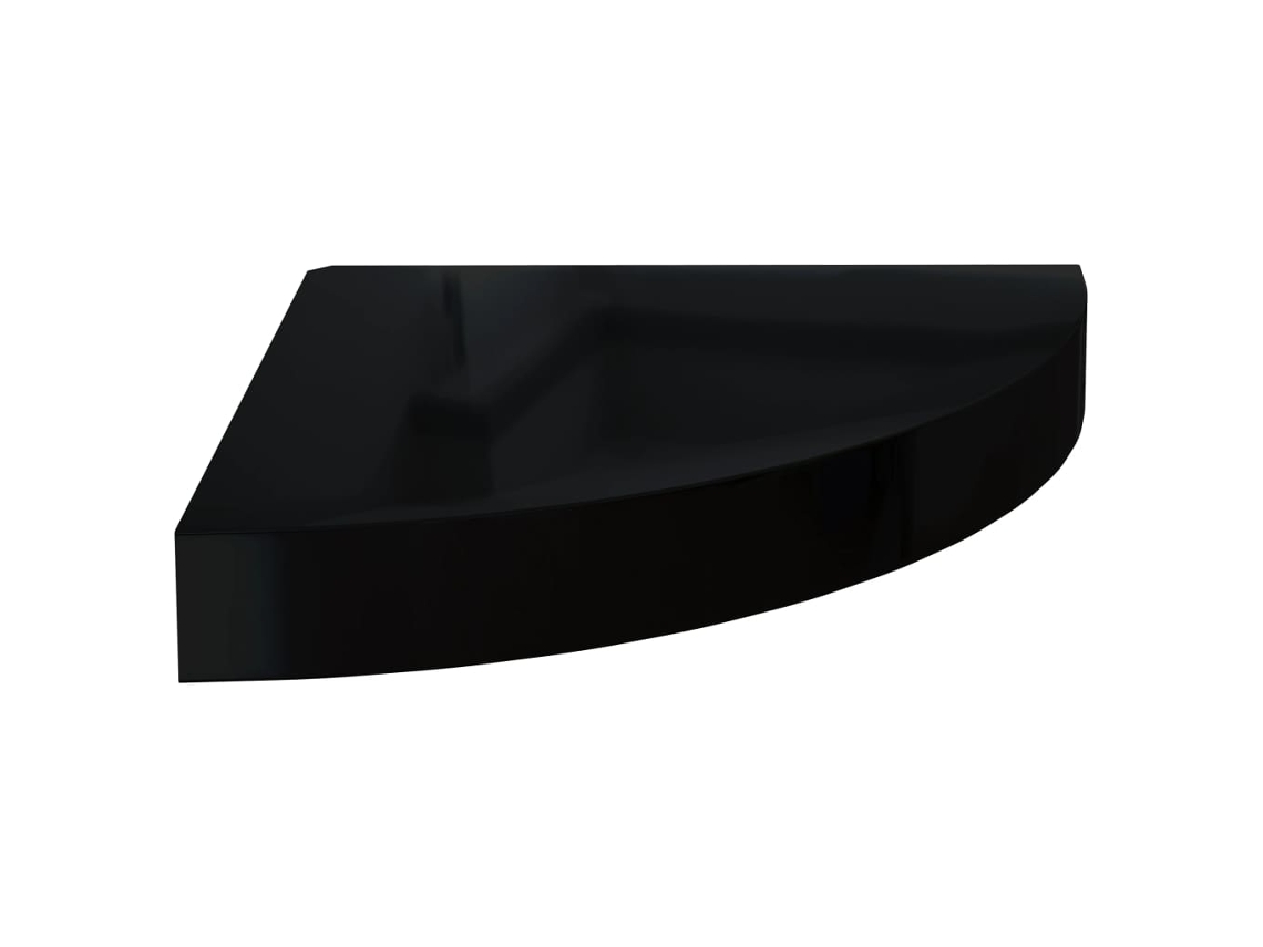 VidaXL Estante flotante de esquina MDF negro 25x25x3,8 cm