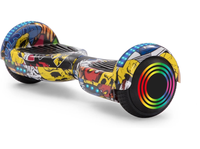 Hoverboard E-RIDES 6.5TL flower Amarillo (Autonomía: 1 h | Velocidad Máx: 12 km/h)