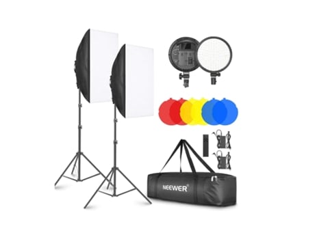 Kit Iluminación de Fotografia NEEWER 2 Softboxes Estúdio Led Bicolor con Filtro Color