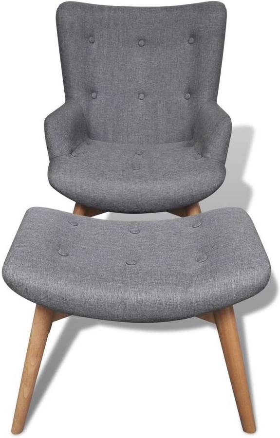 Sillón VIDAXL apoyo para pies, Tejido gris